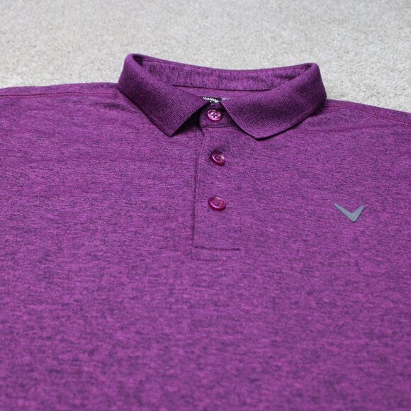 Callaway Opti-Dri Polo Shirt Mens XL Purple Golf Stretch Short Sleeve Pullover - Picture 4 of 13